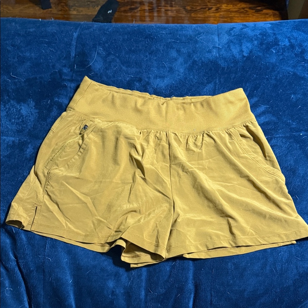 All in Motion Women's High Waist Mustard Shorts